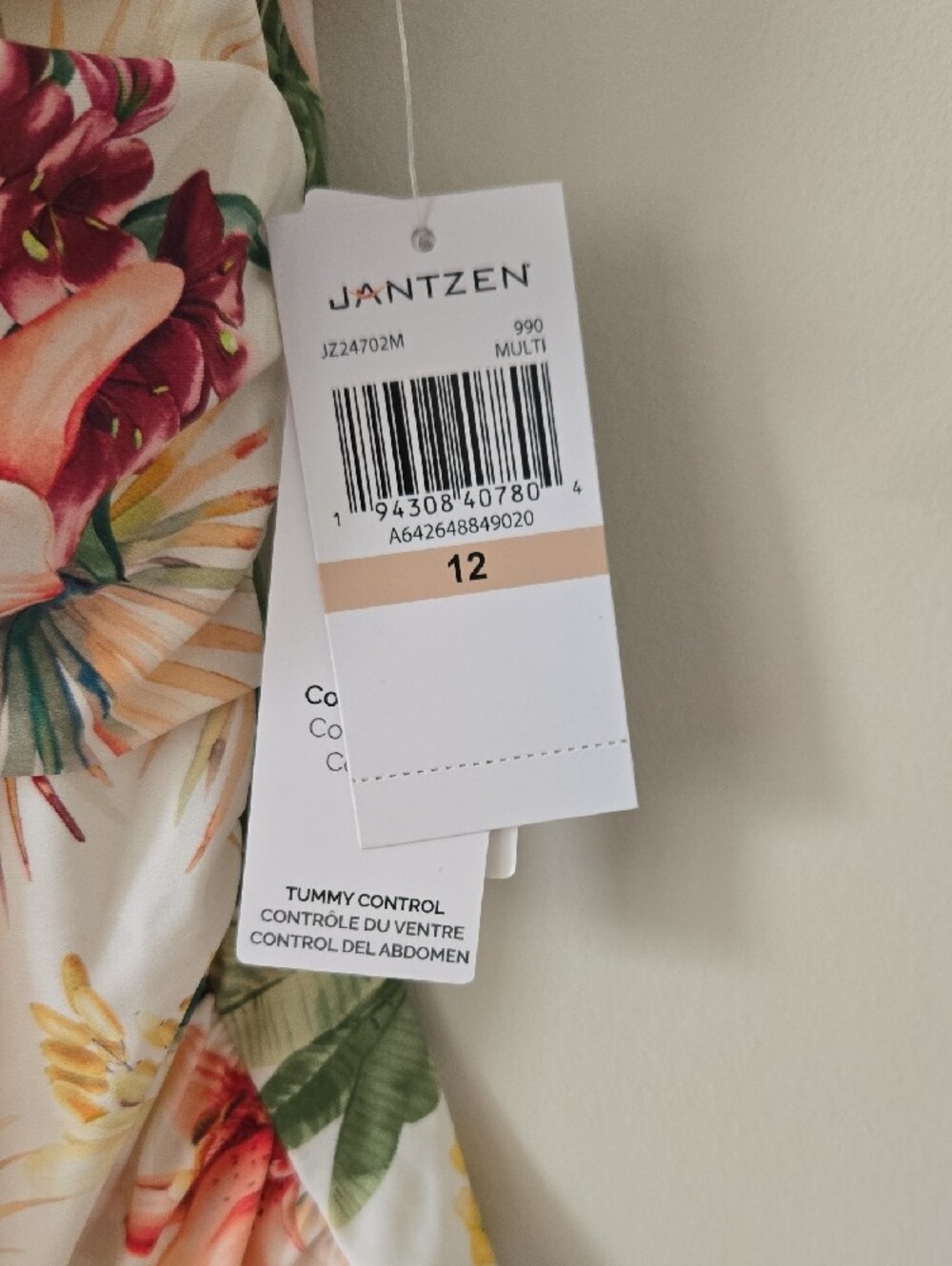 Jantzen Tropical Floral One-Piece Swimsuit NWT - Picture 2 of 5